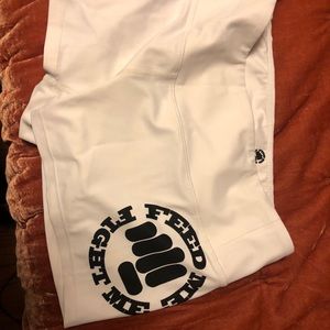 White Feed Me or Fight Me shorts size small